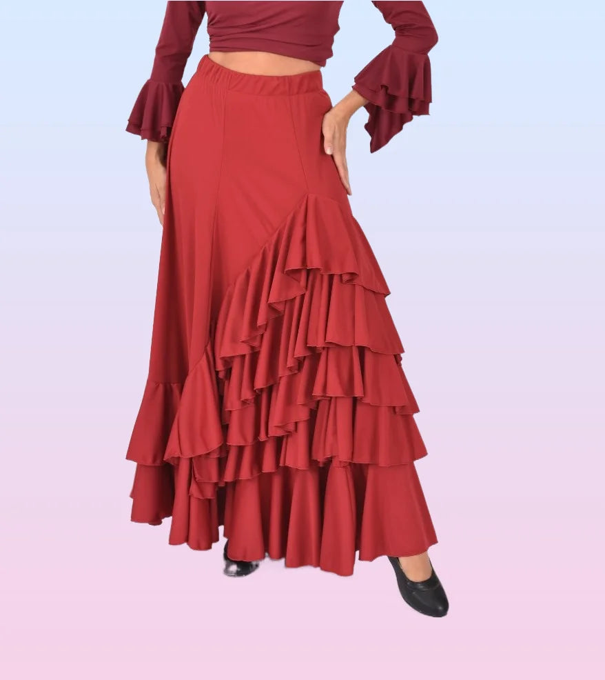 Professional flamenco skirt with 5 ruffles